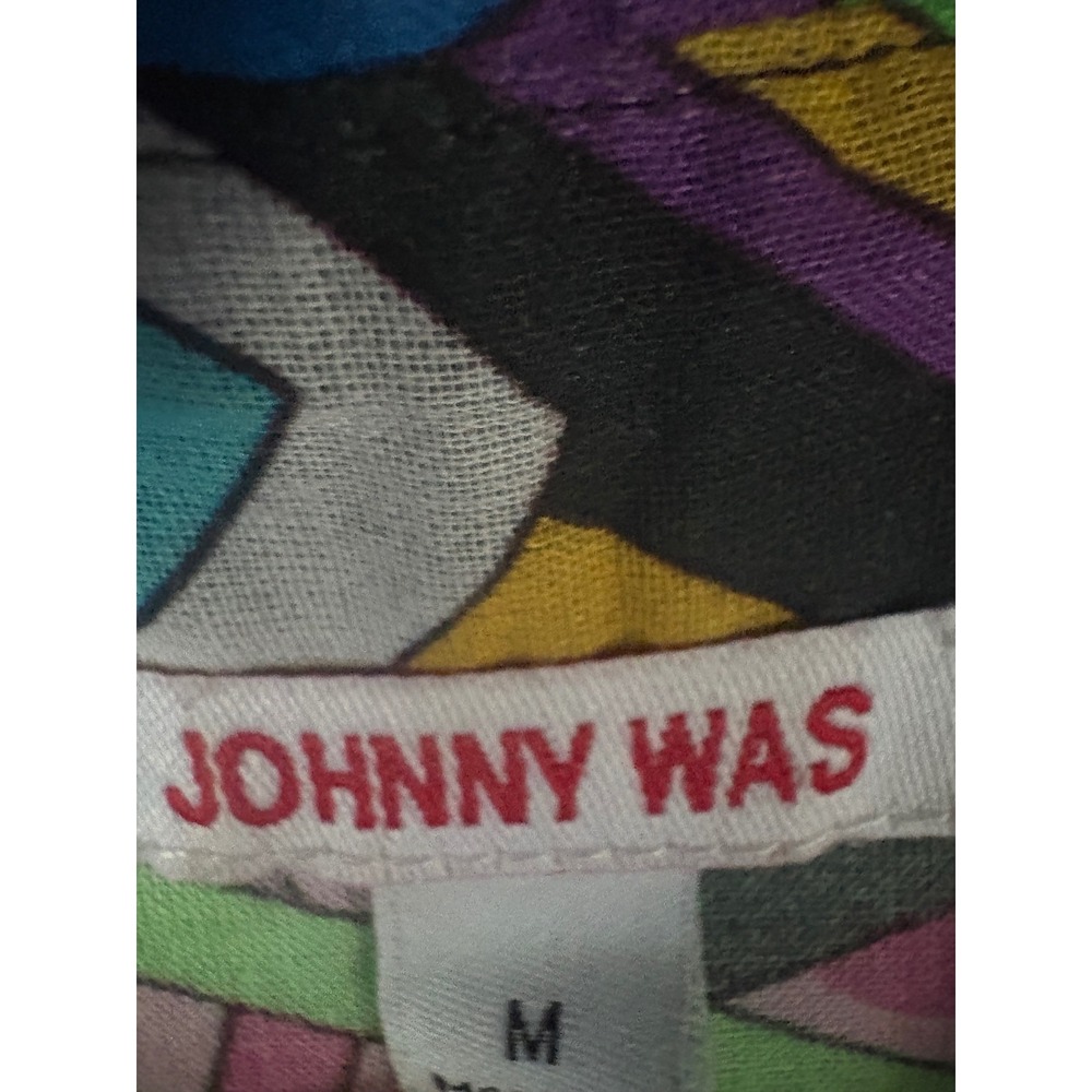 Johnny Was Demarne Ruffle Sleeve Tunic Multicolor Print Size Medium - Picture 3 of 9